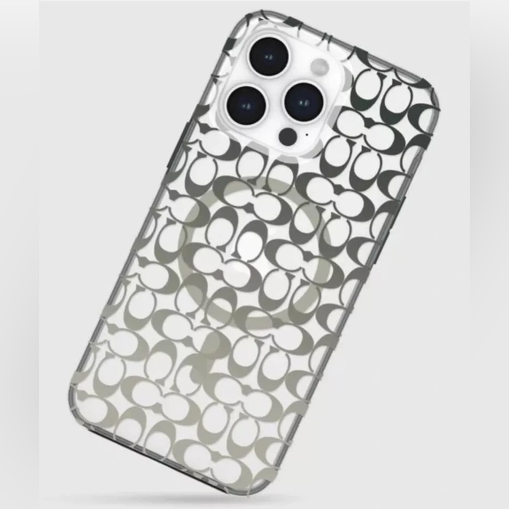 Coach iPhone Case Compatible with MagSafe Signature Ombre Deep Forest - Picture 4 of 14